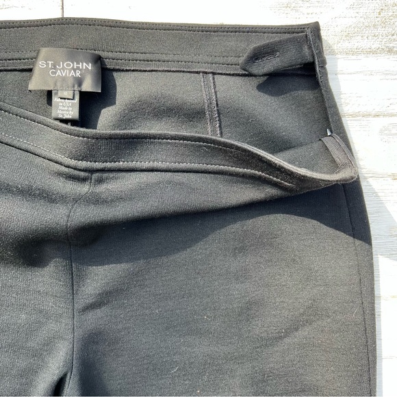 St. John Caviar Collection High Rise Cropped Knit Pant - Picture 6 of 13